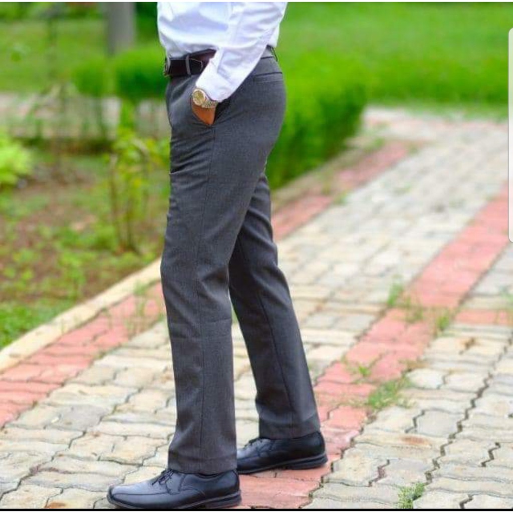 celana bahan semi wol-celana kantor pria-celana bahan wol