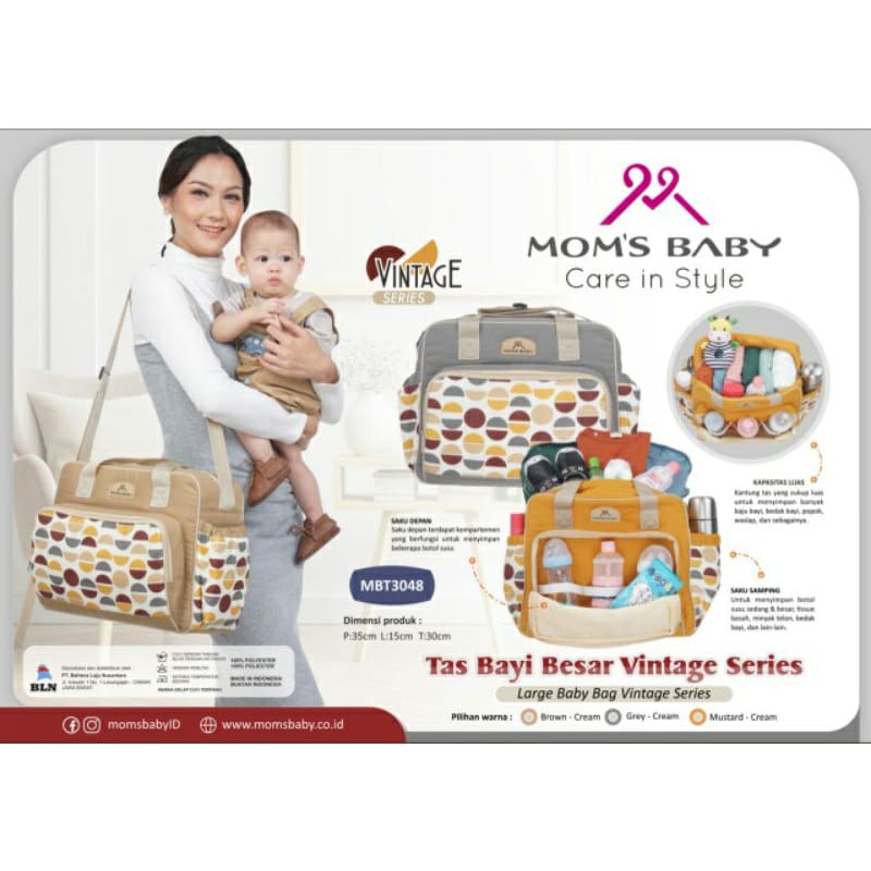 Mom's Baby MBT3048 Tas Bayi Besar Vintage Series