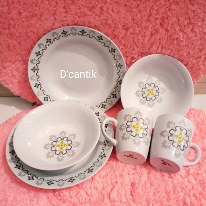 Jual Dinner Set Keramik motif Cadic isi 12pcs | Shopee Indonesia