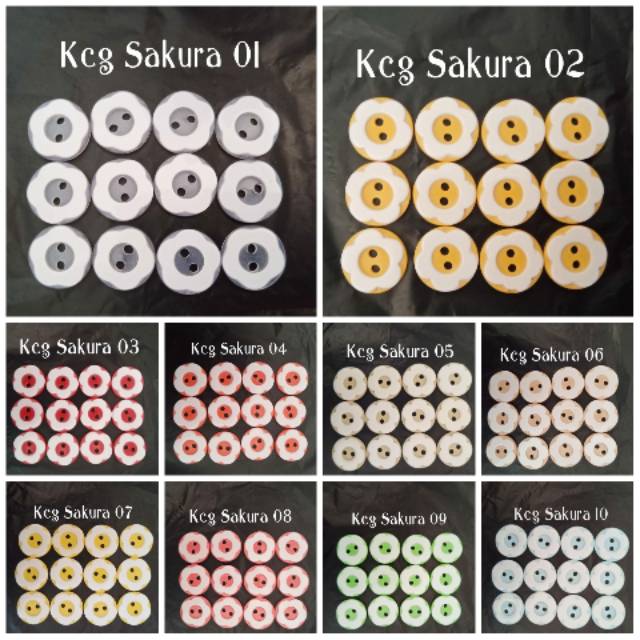 Kancing Sakura 1.5cm (1 lusin/12 biji)