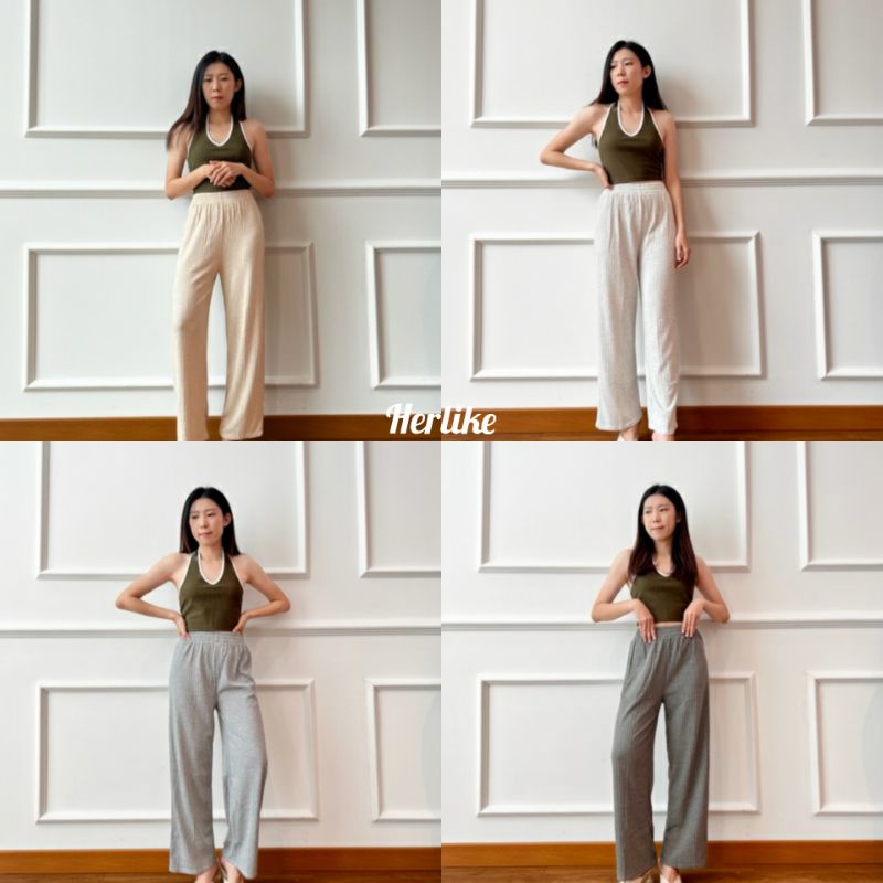 Shea pants/celana kulot knit/celana santai/longpants/kulot wanita/kulot high waist/celana wanita/kulot knit/ celana panjang