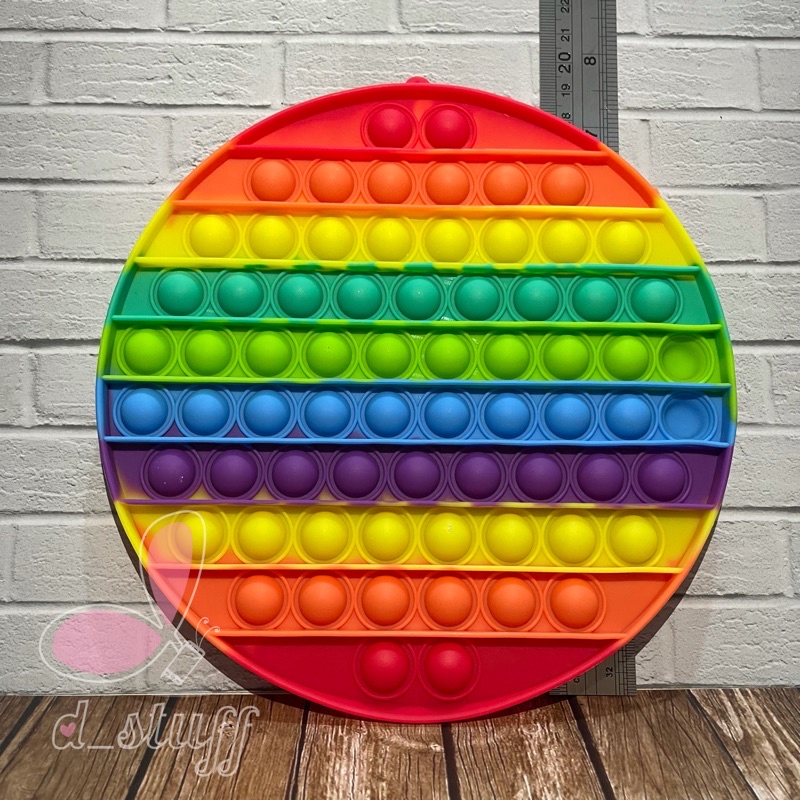 POP IT mainan Fidget Rainbow POPIT jumbo / XXL size-Bulat 19cm