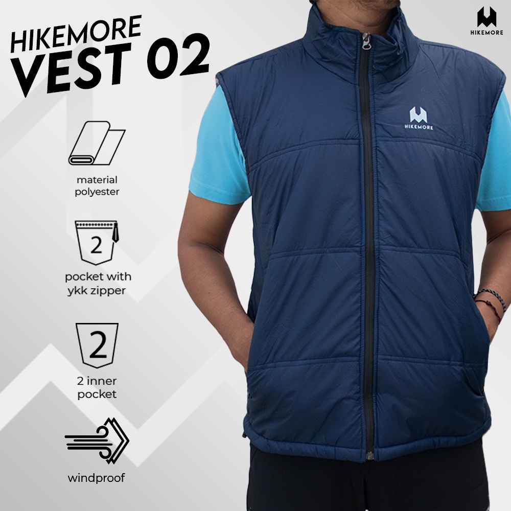 Hikemore Vest 02 Rompi Motor Touring Anti Angin Water Repellent Windbreaker Original