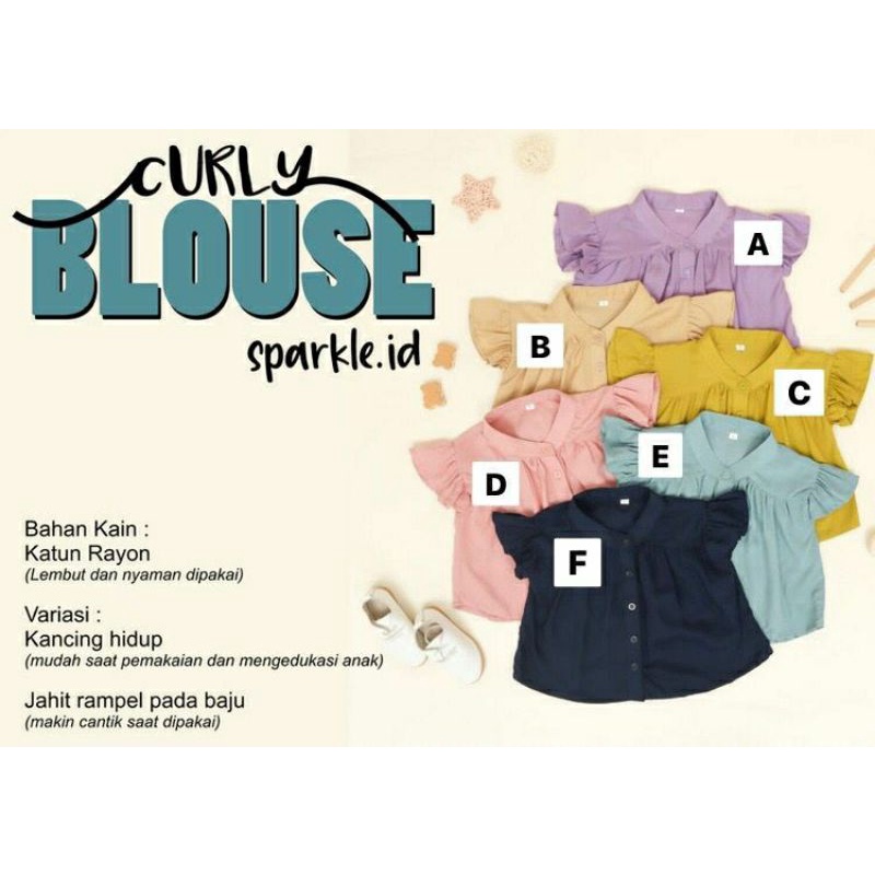 Blouse anak 2-10Th/kemeja anak perempuan/blouse sparkle.id