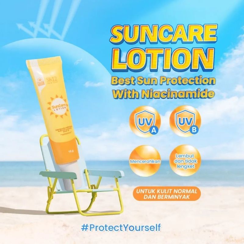 SUNCARE LOTION SR12 / Sunblock Wajah SPF 25++ / Pelindung Wajah dari sinar UVA UVB / Sunscreen / Sun protection / Tabir Surya