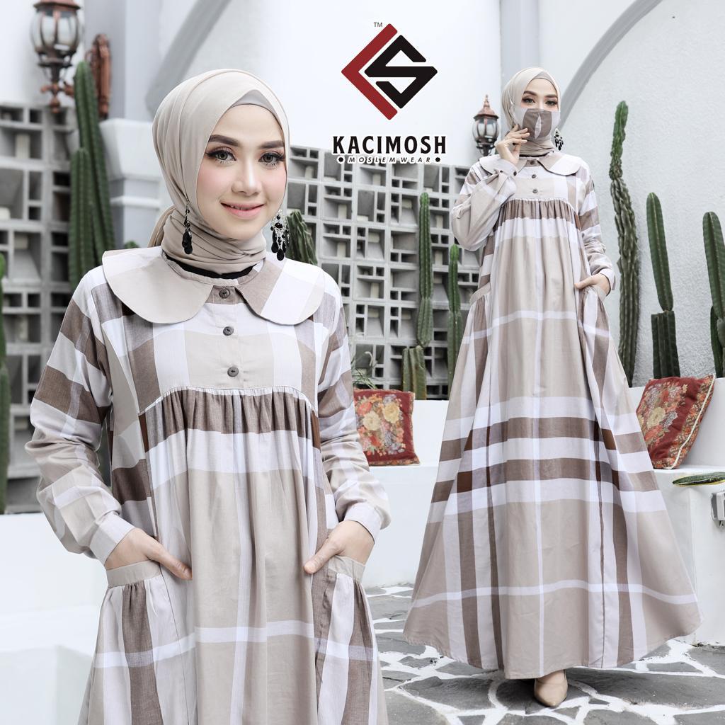 [BISA COD] GAMIS KOTAK-KOTAK BLUEBERRY By KACIMOSH | GAMIS TERBARU | GAMIS IMPORT | GAMIS BUSUI