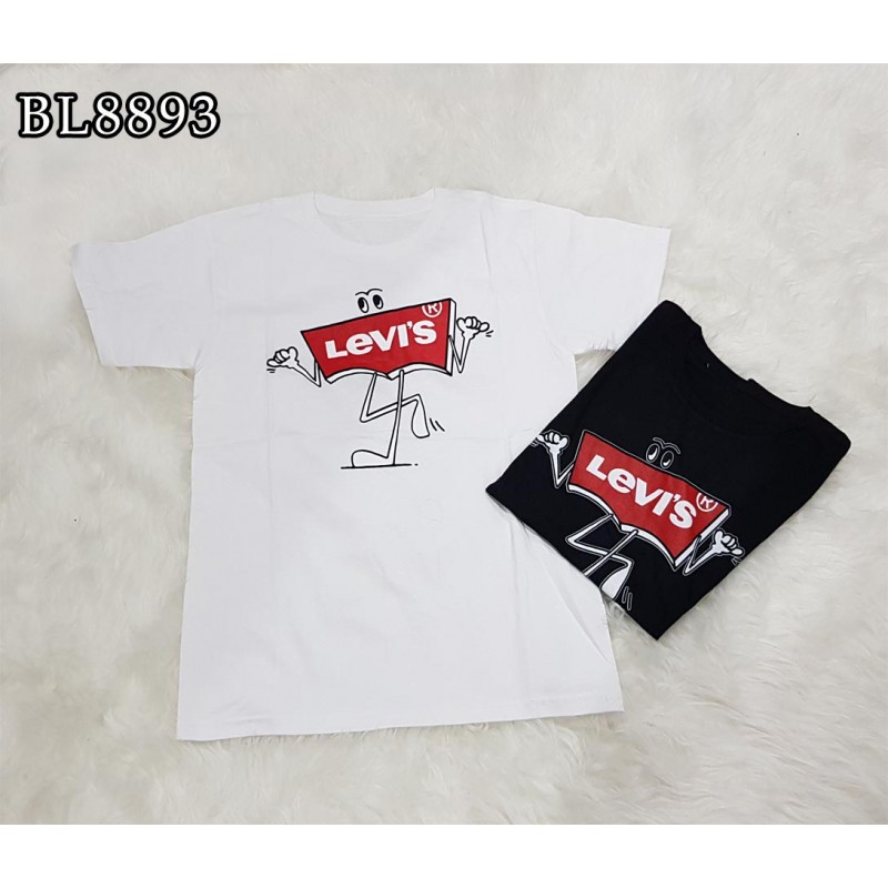 BL8893 Kaos Levis Putih Hitam