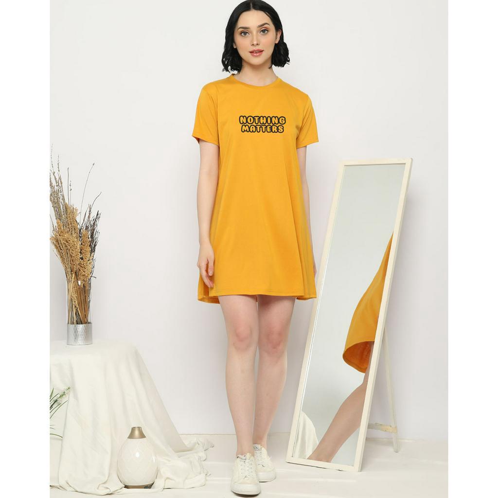 YOURSTYLE1119 - BASIC MINI DRESS NOTHING MATTER TUNIK OVERSIZE TSHIRT KEKINIAN OVERSIZE