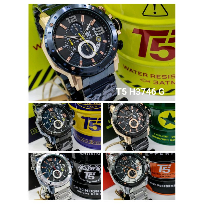 PROMO TERBARU...Jam Tangan Pria Original T5 H3746G Include Box Kaleng+Paperbag