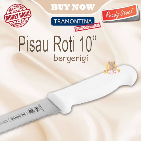 Made in Brazil Tramontina Bread Knife 10in Pisau Roti 25cm Bergerigi