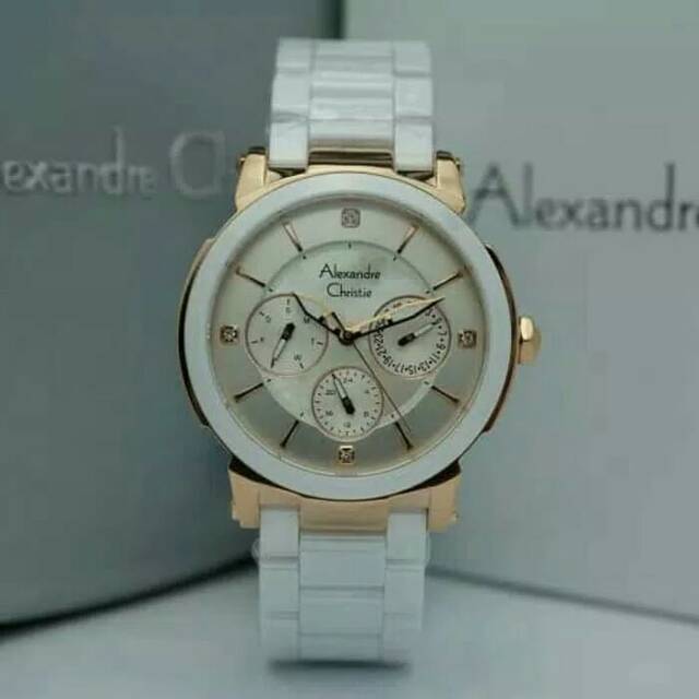 jam tangan alexandre christie 2517 original ceramic