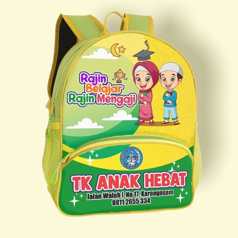 

Tas Anak Custom - Tas Anak PAUD/TK Tema Sekolah Muslim 17 [KidBags Kantong] - 1 HARI JADI