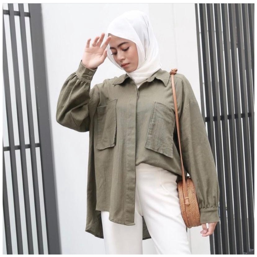 WOW-Varzha Kemeja Oversize - Kemeja Wanita Jumbo