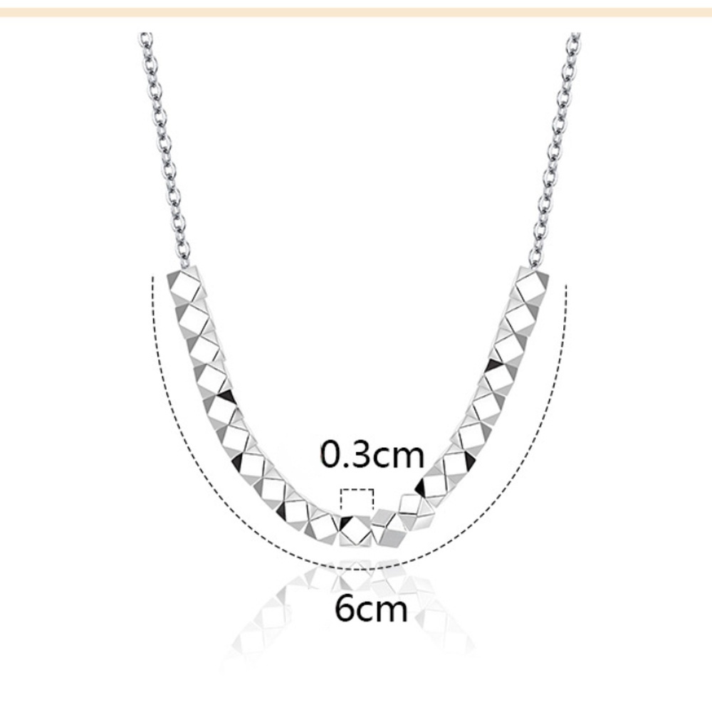 Kalung Collarbone Bentuk Persegi Geometris Gaya Korea