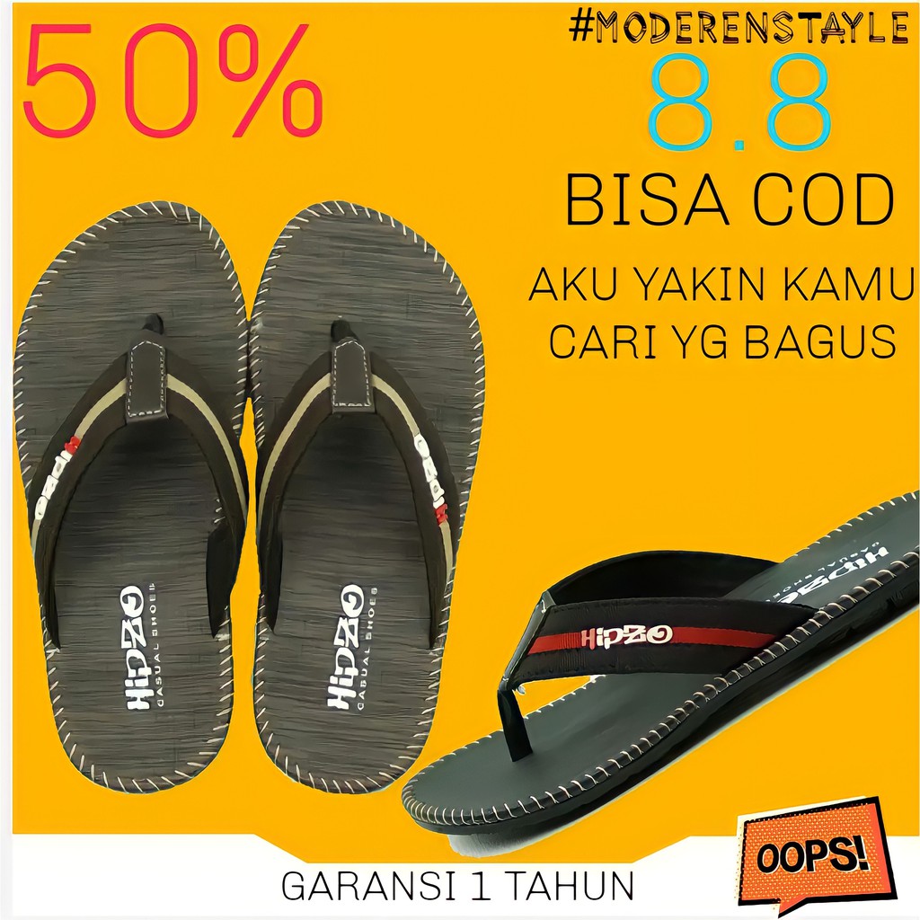sendal  pria jepit kulit slide casual original Premium grade A terbaru kekinian-1