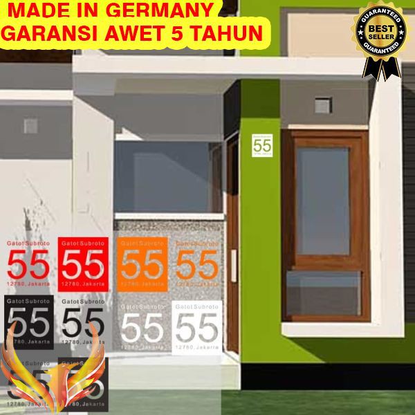 

TERMURAH Wall Sticker Nomor Rumah 30x30 Cutting Sticker Custom Jalan Kode Pos Phoenix Star