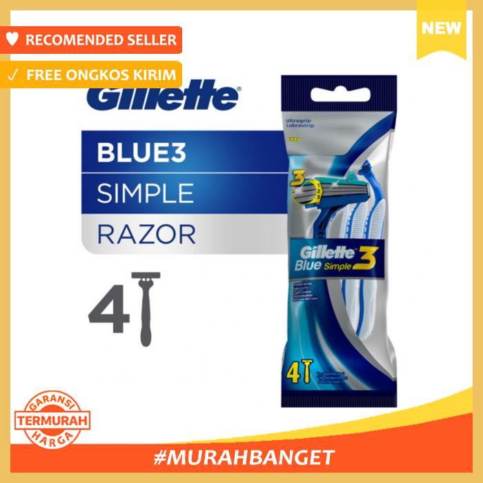 Sale Gillette Pisau Cukur Blue 3 Simple 4Pcs
