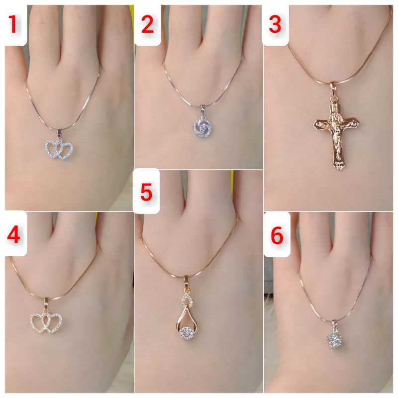 Kalung Titanium Wanita Anti Karat, Anti Alergi, Tahan Lama, Di jamin REALPICT 100% dan high quality, Pilih 1 dari 6 Variasi