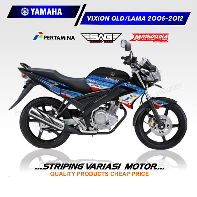 STRIPING VARIASI MOTOR VIXION OLD 2005-2012 STIKER DECAL LIS MODEL PERTAMINA MANDALIKA