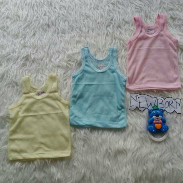 3pcs Kaos Dalam Bayi Warna