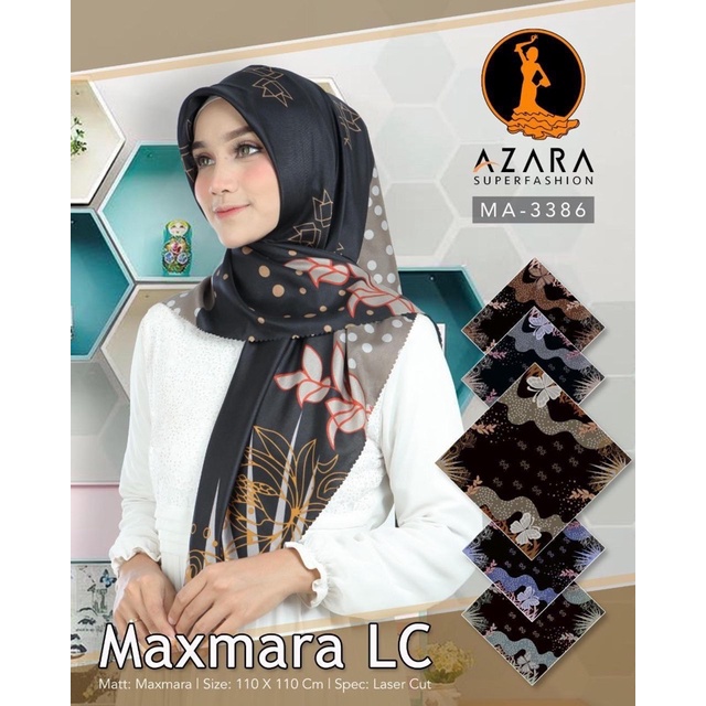 Hijab Segi Empat Motif Hitam Putih / JILBAB SEGIEMPAT SILK POLYCOTTON-Desain 6