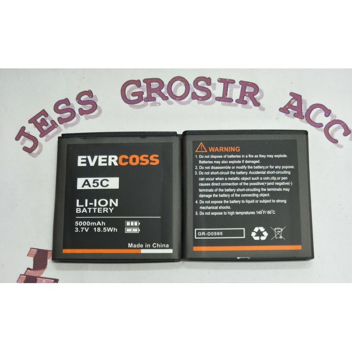 Baterai Battery Batre Double Power Evercoss Evercross Cross ( A5C ) - Hitam