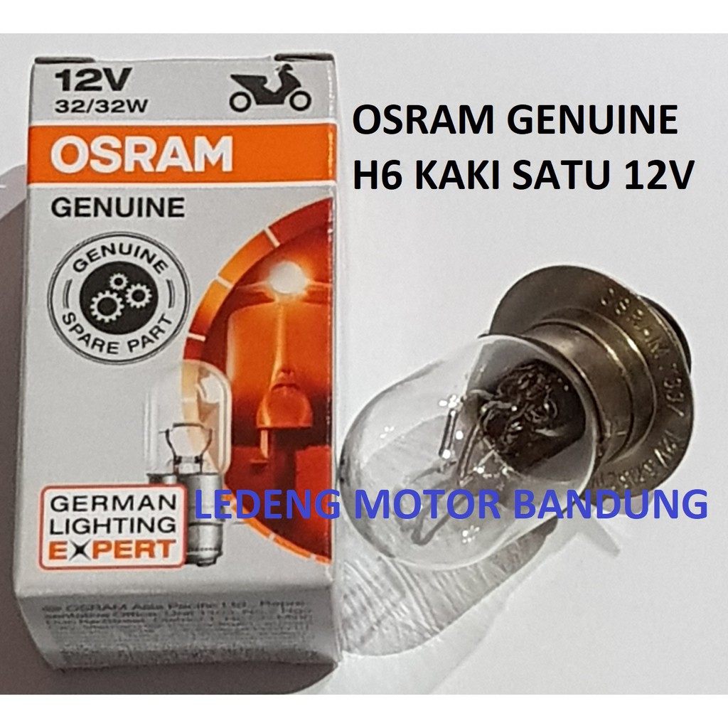 Genuine Osram Bohlam Halogen Lampu Depan Motor Bebek Matic H6 Kaki Satu 12v