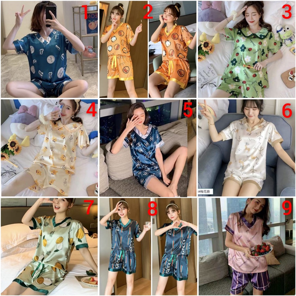 New!! Baju tidur hotpants wanita bahan satin import