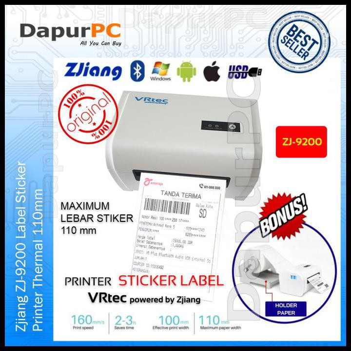 Shazfa.10 | Zjiang Zj-9200 Label Stiker Printer Thermal Barcode 110Mm Vrtec