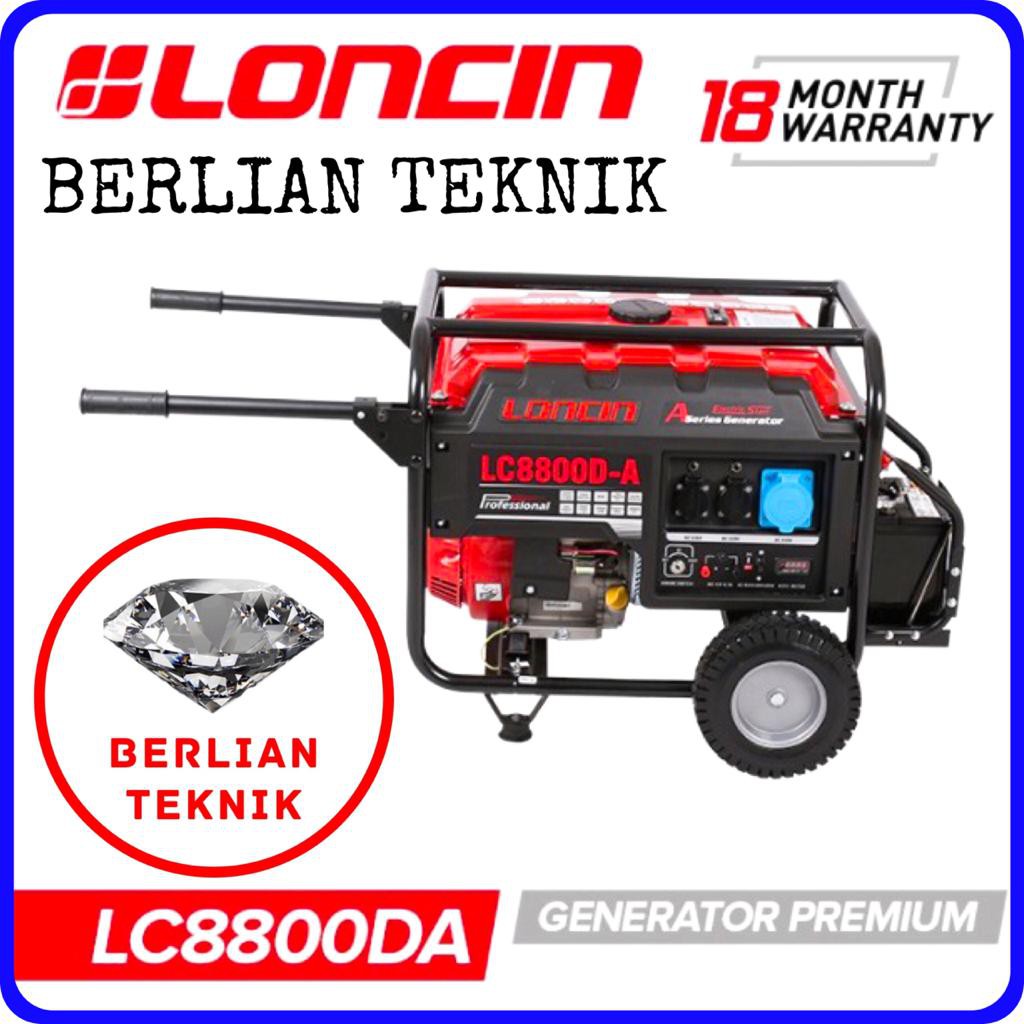 Gasoline Generator Mesin Genset Bensin Loncin LC 8800 DA / 6500 Watt Starter