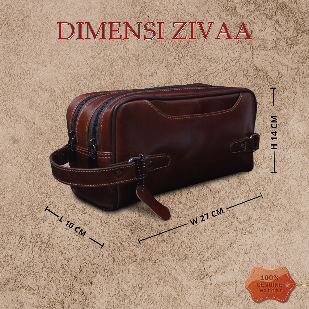 Tas Pouch Bag Clutch Bag Kulit Sapi Asli Pria Wanita Multifungsi AP02 ZIVAA ALICE LEATHER KULIT SAPI ASLI PREMIUM STYLISH WATERPROOF KUALITAS TERJAMIN MEMUASKAN