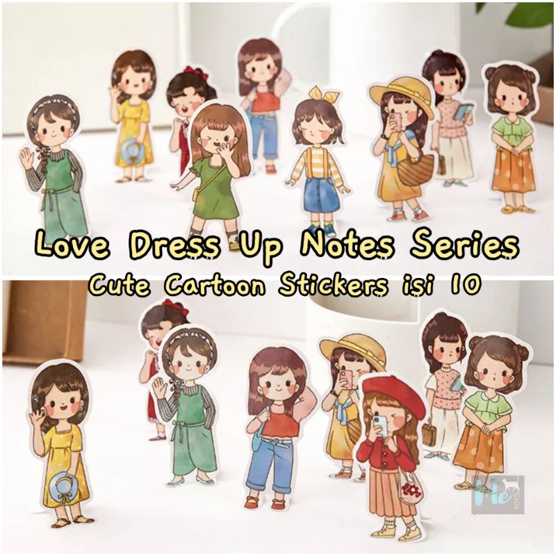 

Love Dress Up Notes Series Cute Cartoon Stickers Stiker isi 10