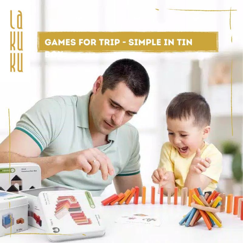 Lakuku - Toys For Trip Puzzle Travel Kayu Montessori Play Education Balok Susun / Mainan Blok