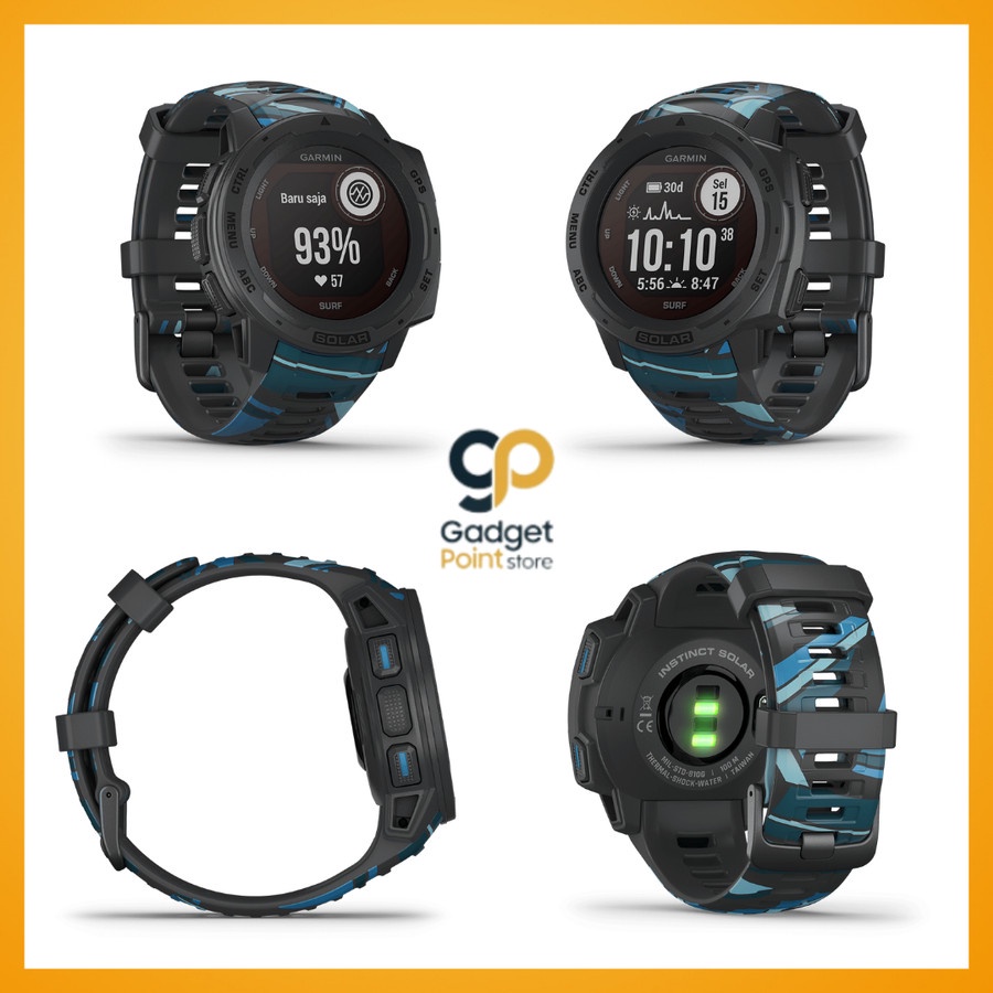 Garmin Smart Watch Instinct Solar Surf Pipeline / Cloudbreak -Original Garansi Resmi 2 Tahun