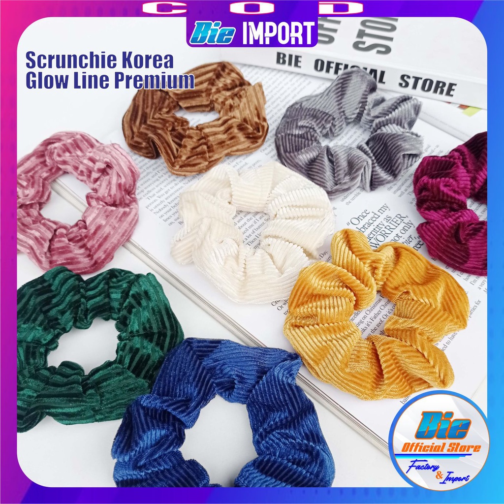 Ikat Rambut Scrunchie Korea Satin Motif Premium Impor Best Seller