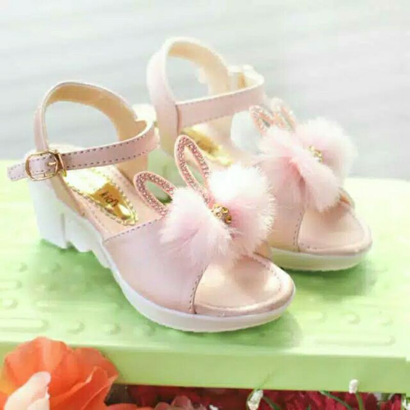 Sandal Anak Perempuan Tali Gesper Motif Kelinci KL 01