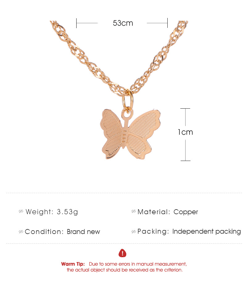 Korean Fashion Butterfly Necklace Retro Collarbone Gold Silver Chain Personality Women Accessories Gifts