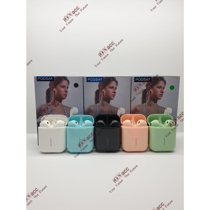 Earbuds Macaron PopUp A8 Bluetooth 5.0 Haedset Hi - Res Audio