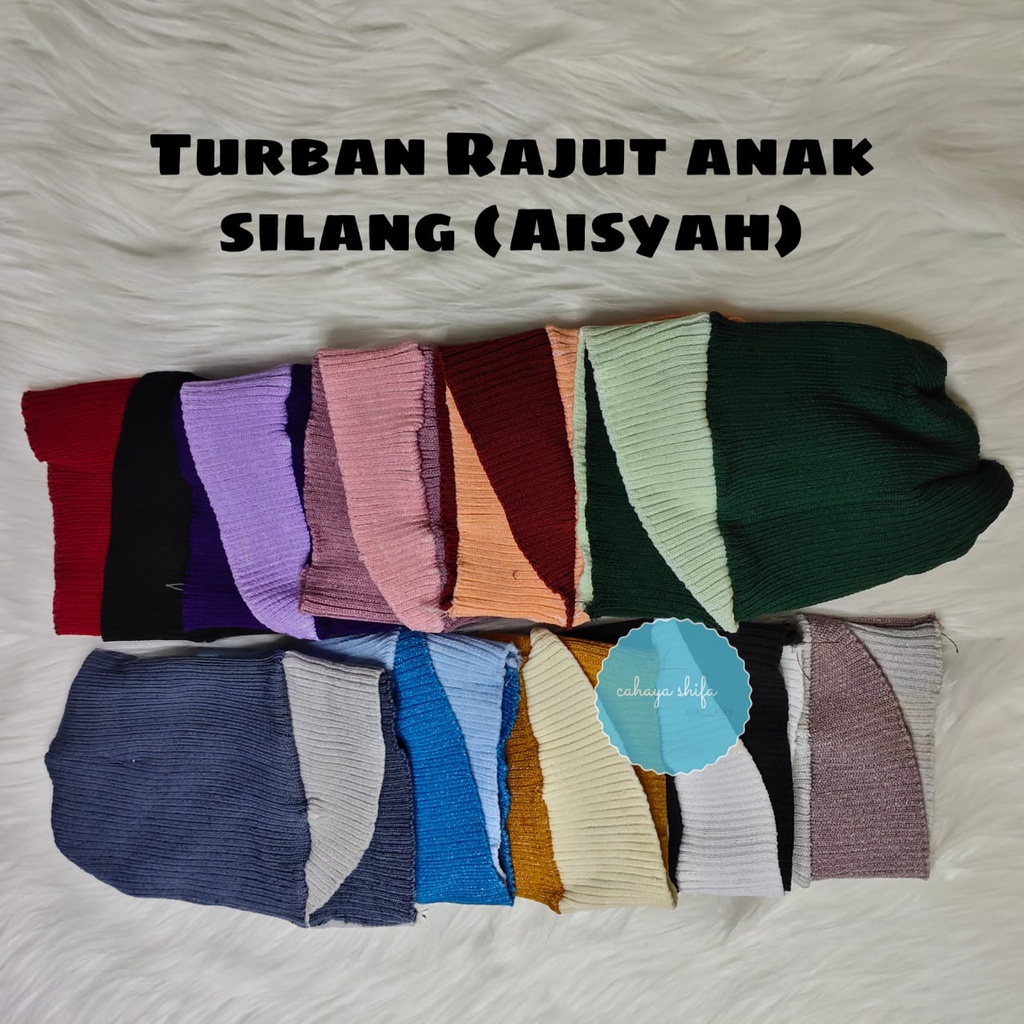 turban rajut anak silang (aisyah)