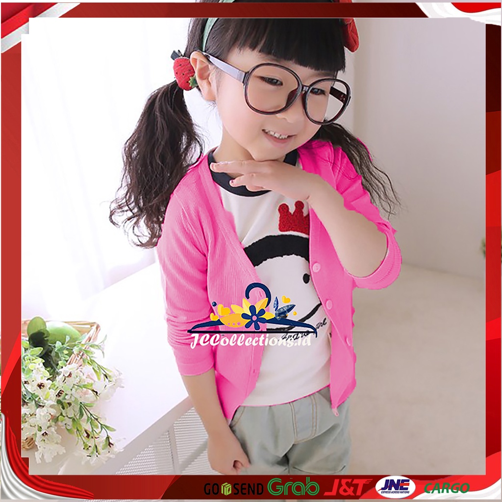 Cardigan Anak Umur 2 Tahun sd Umur 4 Tahun Pink - JCCollections