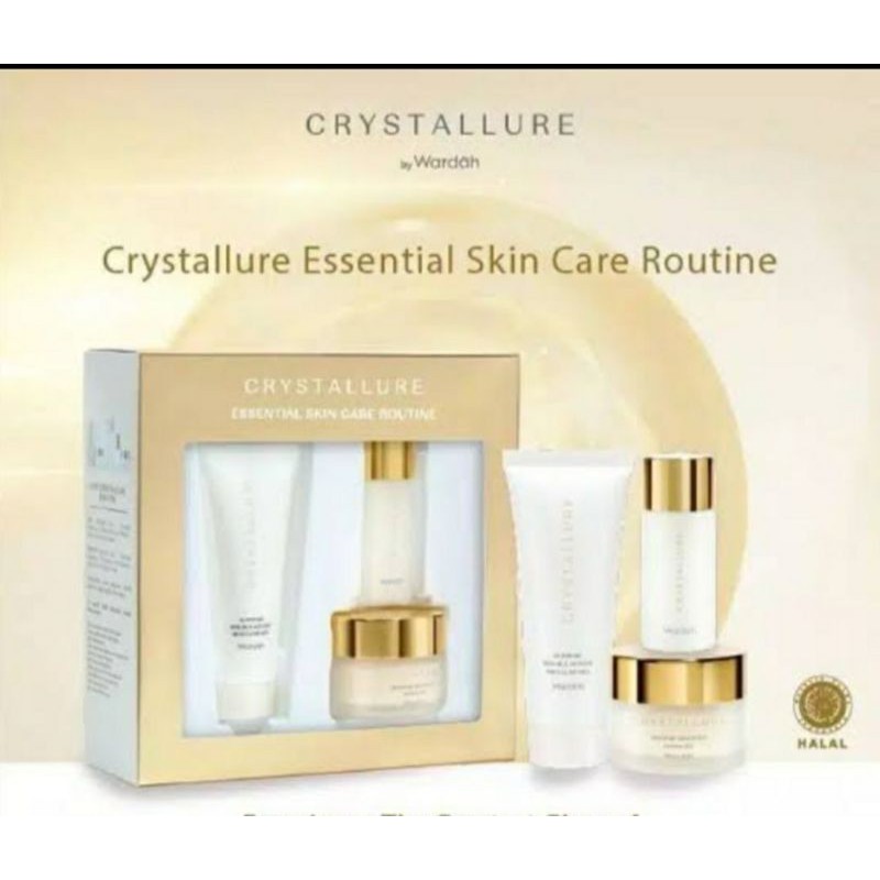 wardah crystallure essential  skin care rountine