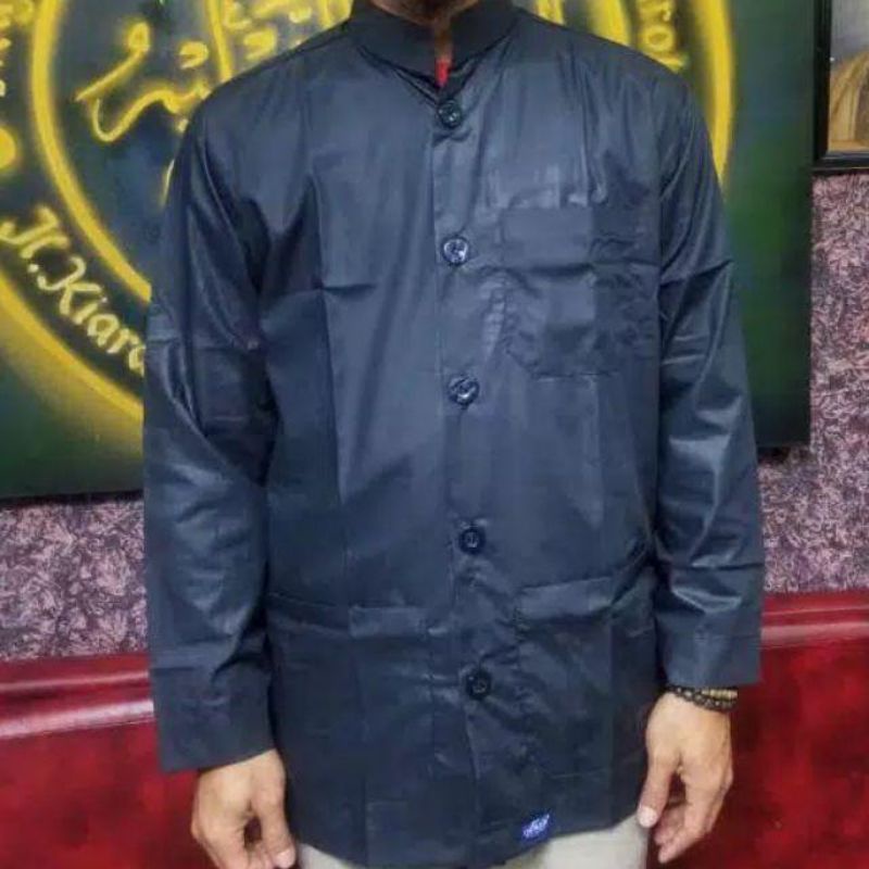 BAJU KOKO AMMU merek Oemar terlaris haibah ammu atasan pria baju  koko pria habaib kiyai para ust-Hitam