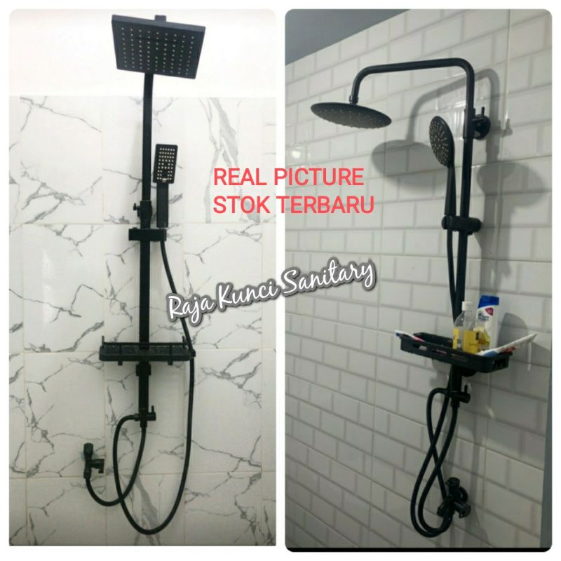 Shower Tiang Black/Hitam/Dingin/Shower Set/Shower Column