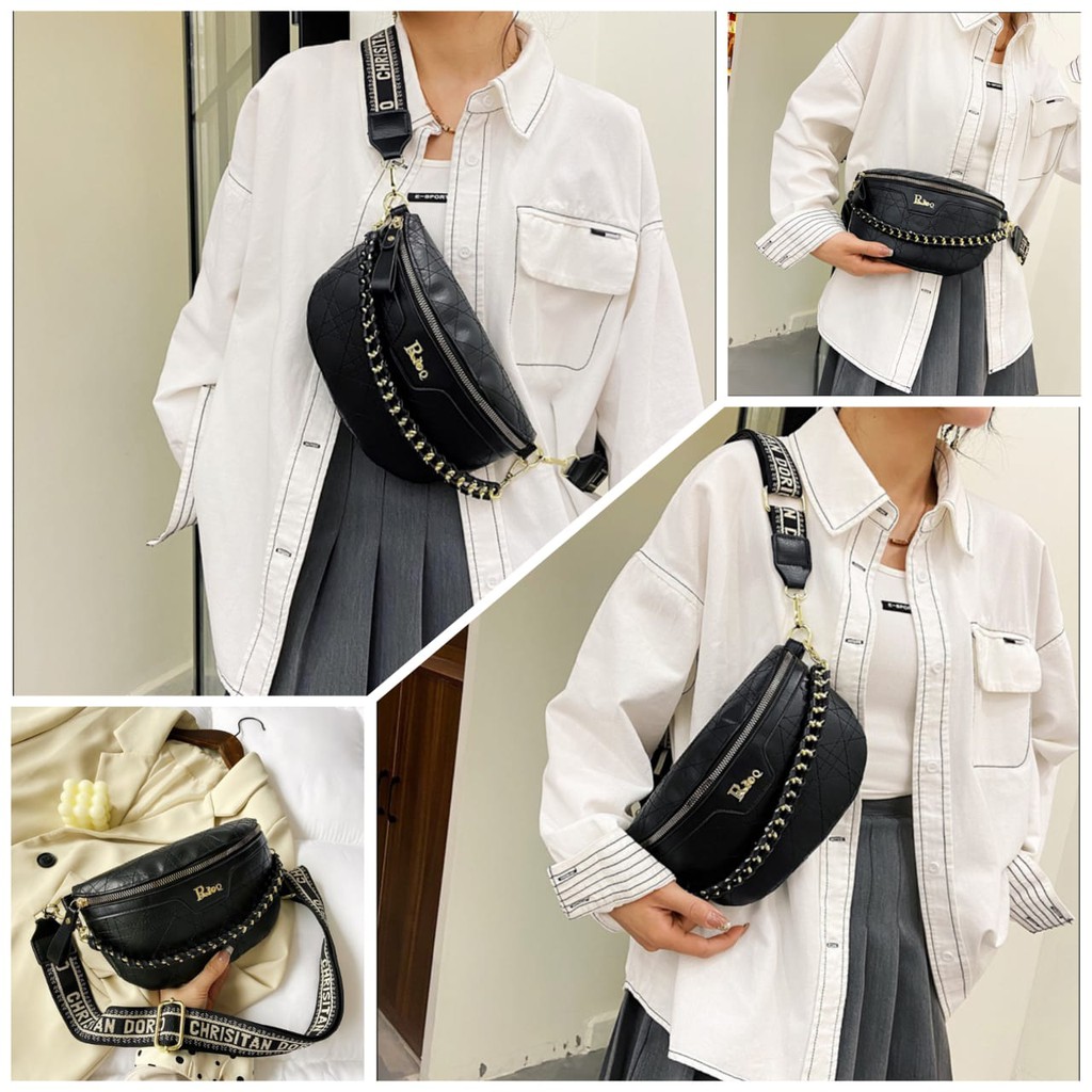 TAS SELEMPANG WANITA IMPORT KULIT WAIST BAG PREMIUM DADA BUENDIA FASHION KEKINIAN KOREA MURAH BATAM