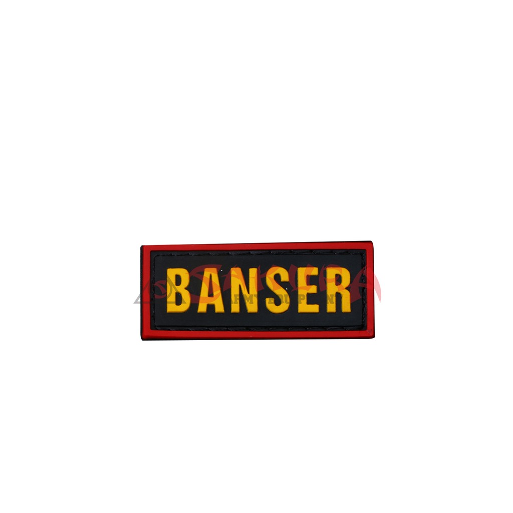 Patch Rubber Velcro Tulisan BANSER Kecil Perekat BANSER