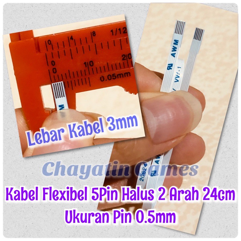 Kabel Flexibel 5 Pin Halus Model &amp; Panjang Sesuai Varian Ukuran Pin 0.5mm