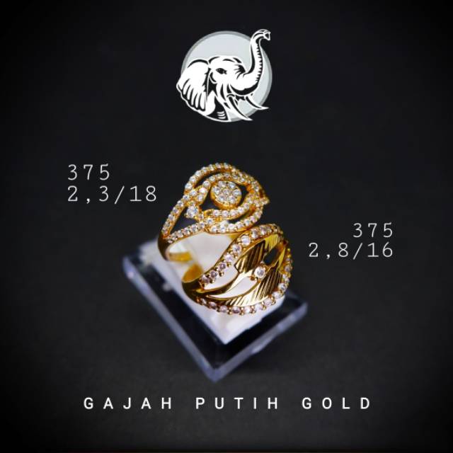 2,3gr Cincin Model Permata Emas Asli Kadar 375 kodeN12318