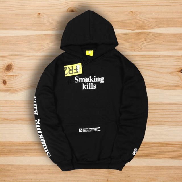 Hoodie Fuckin Rabbit Fr2 X One Piece Smoking Kills Sanji Black Shopee Indonesia