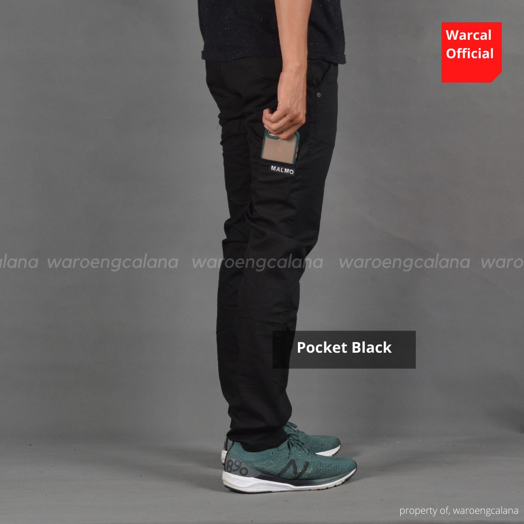 Malmo Chino Panjang Saku Pocket Black