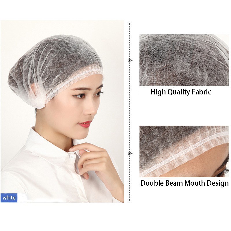 50pcs Disposable Hair Net Nurse cap Hair Cap Mob Cap Penutup kepala Medis Gojek Salon